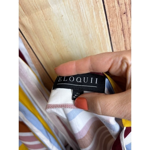 Eloquii Striped V-neck Midi Dress Women's Size 20 - Picture 4 of 9